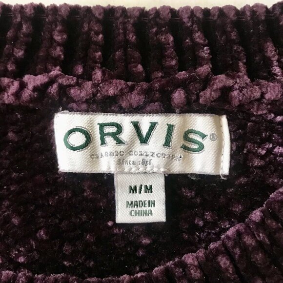 Orvis Chenille Purple‎ Sweater Size Medium Super Soft Women's Cozy Warm Chunky - Picture 5 of 9